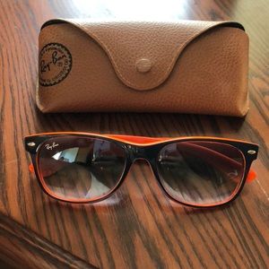 Orange and blue Ray-Ban sunglasses